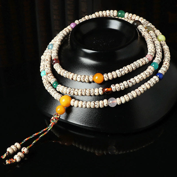 Buddha Stonesチベット菩提樹種子琥珀瑪瑙 富のブレスレット