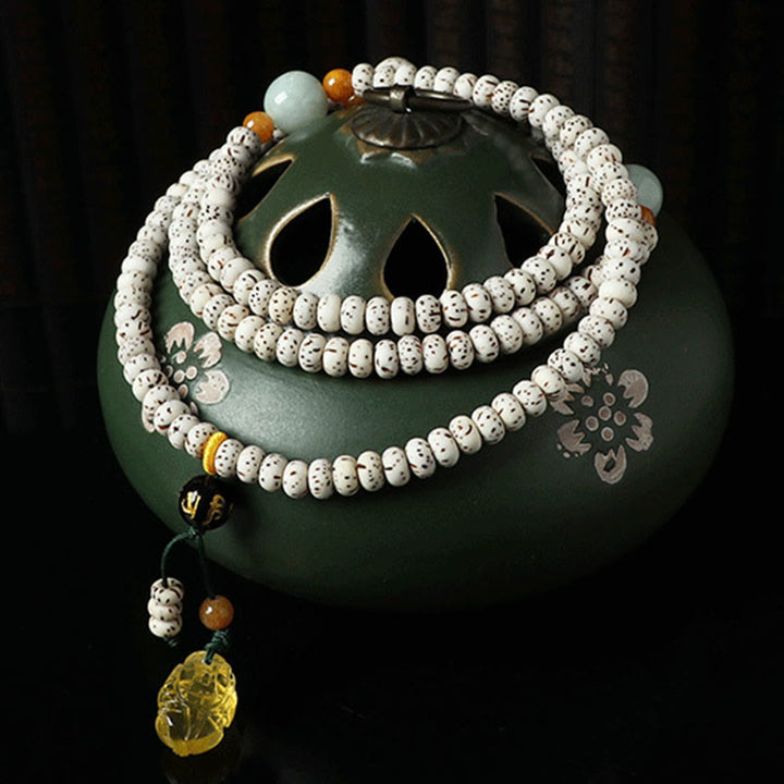 Buddha Stonesチベット菩提樹種子琥珀瑪瑙 富のブレスレット