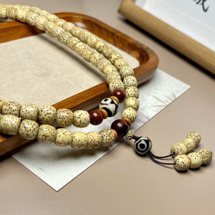 Buddha Stones108 個入りMalaビーズ 菩提樹種 ビーズ 邪悪な霊を寄せ付けないブレスレット