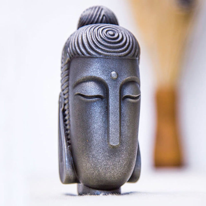 Buddha Stones目を閉じて瞑想する仏像 鉄粉錆鋳造樹脂像 室内装飾