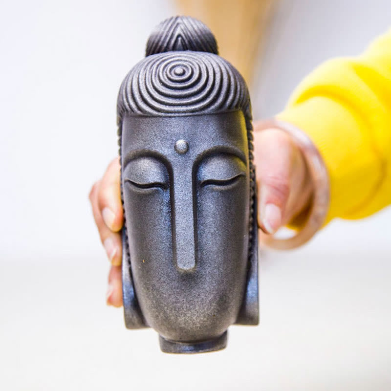 Buddha Stones目を閉じて瞑想する仏像 鉄粉錆鋳造樹脂像 室内装飾