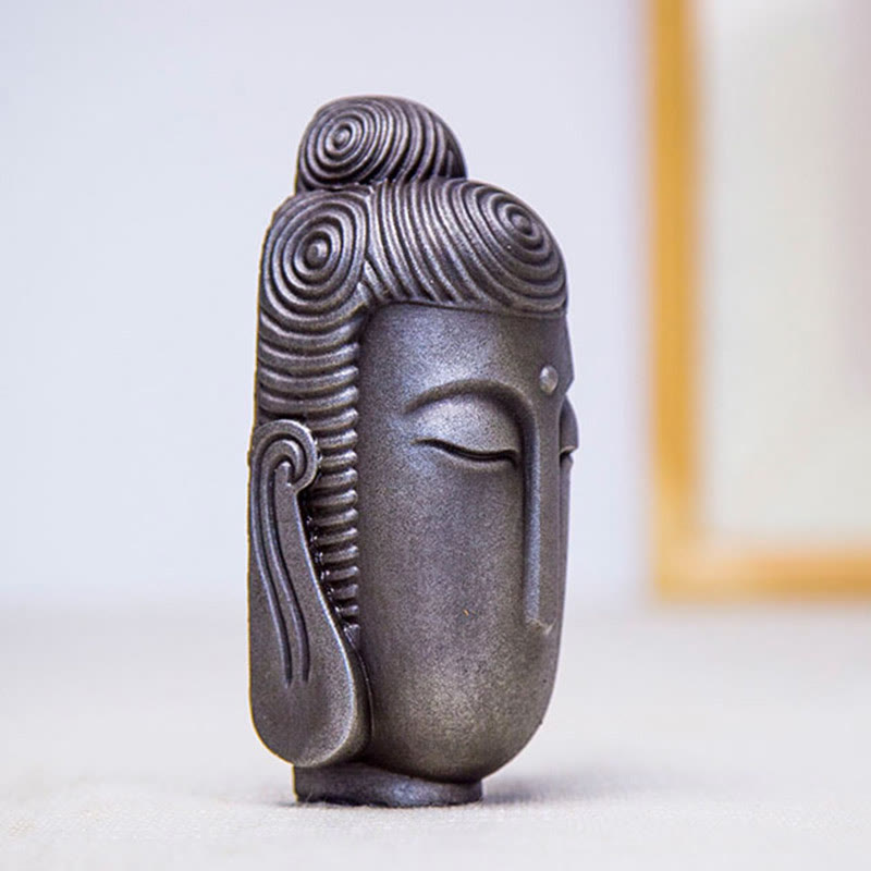 Buddha Stones目を閉じて瞑想する仏像 鉄粉錆鋳造樹脂像 室内装飾