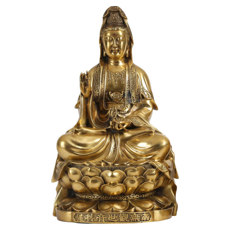 Buddha Stones観音菩薩 富の真鍮銅像 家庭用デスク装飾