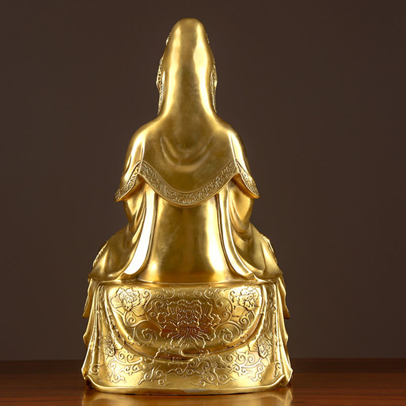 Buddha Stones観音菩薩 富の真鍮銅像 家庭用デスク装飾