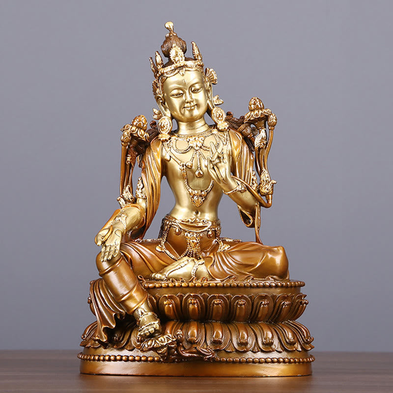 Buddha Stones菩薩緑多羅像守護真鍮銅像家供養装飾