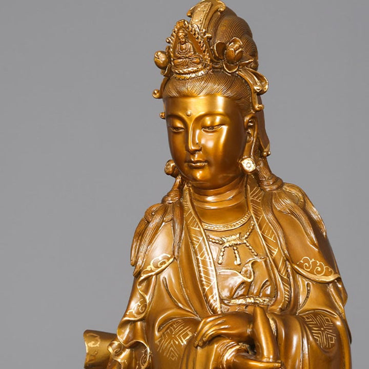 Buddha Stones(観音菩薩像)真鍮製 ハーモニー銅像 室内装飾