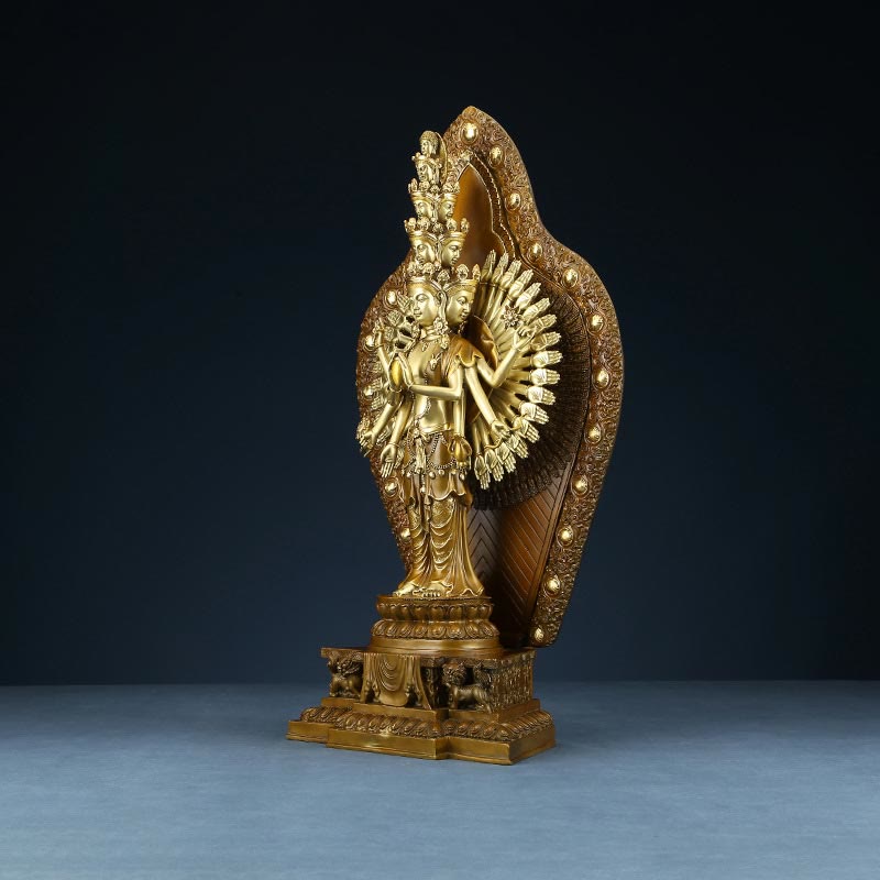 Buddha Stones手作り 千手観音 観音菩薩 富貴 真鍮 銅像 装飾