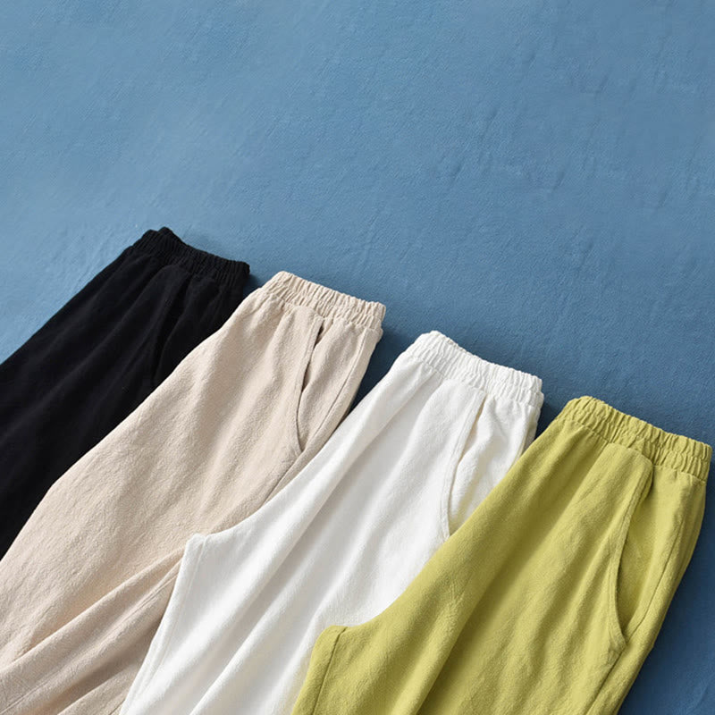 Buddha Stones無地ラミーリネンコットンパンツ ポケット付き - image 15