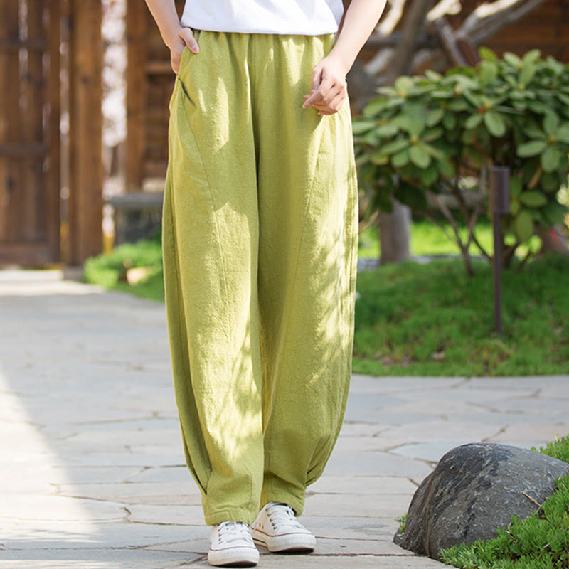 Buddha Stonesカジュアル ラミー リネン コットン ヨガパンツ ポケット付き - image 6