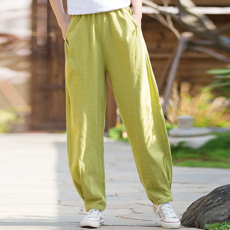 Buddha Stonesカジュアル ラミー リネン コットン ヨガパンツ ポケット付き - image 4