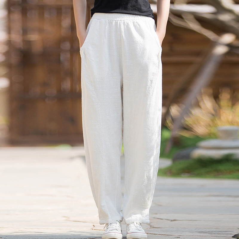 Buddha Stonesカジュアル ラミー リネン コットン ヨガパンツ ポケット付き - image 10