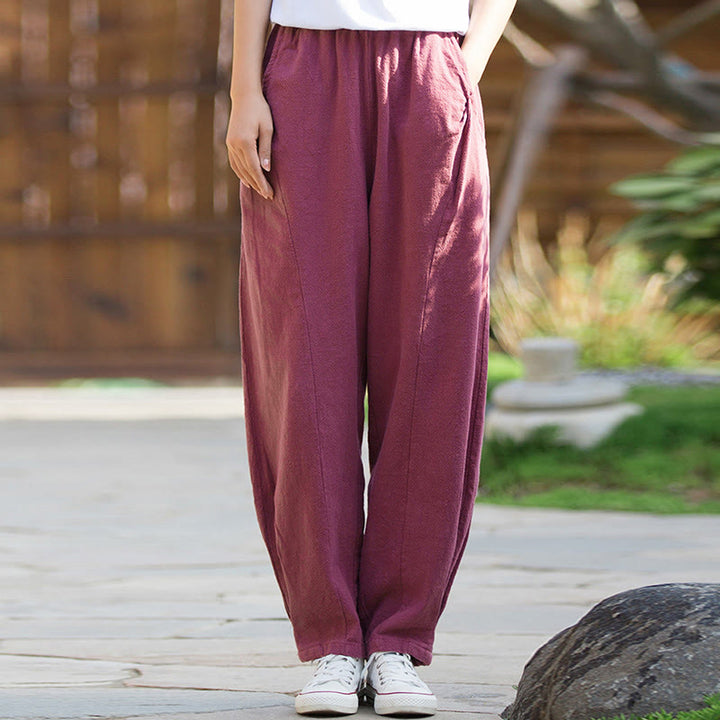 Buddha Stonesカジュアル ラミー リネン コットン ヨガパンツ ポケット付き - image 20