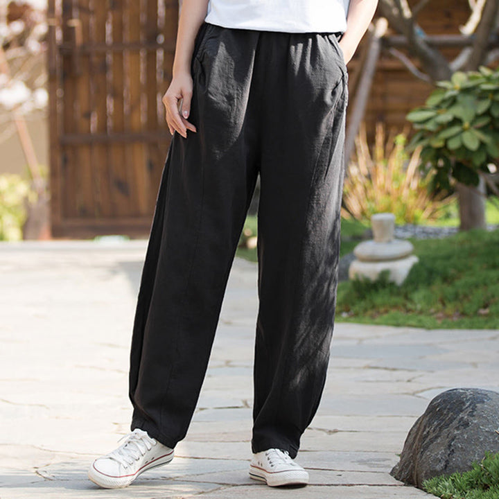 Buddha Stonesカジュアル ラミー リネン コットン ヨガパンツ ポケット付き - image 33