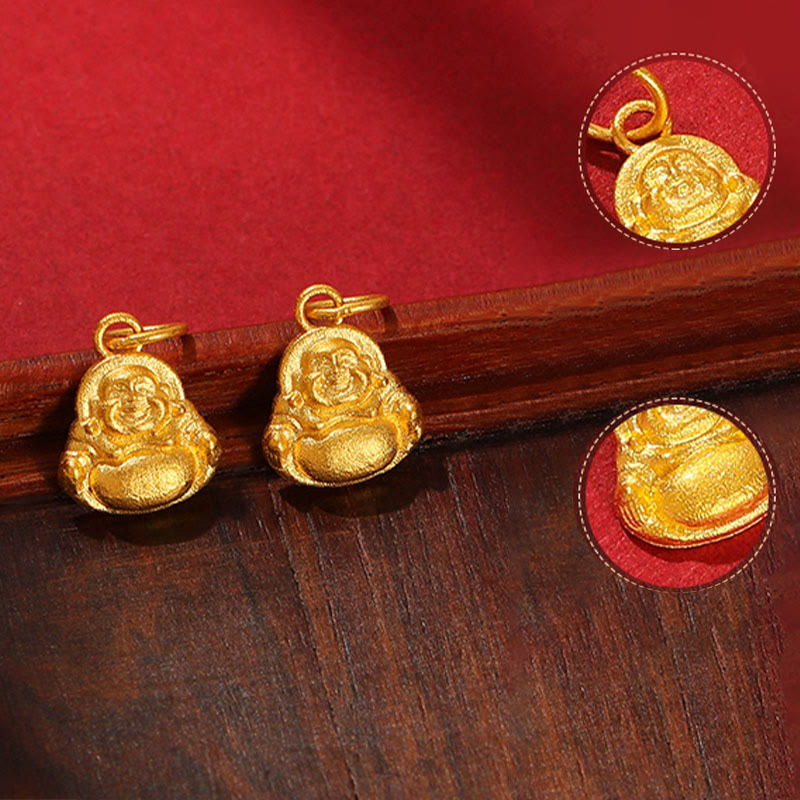 Buddha Stones999ゴールド ミニ 笑う仏陀 幸運 富 ネックレス ペンダント - image 3