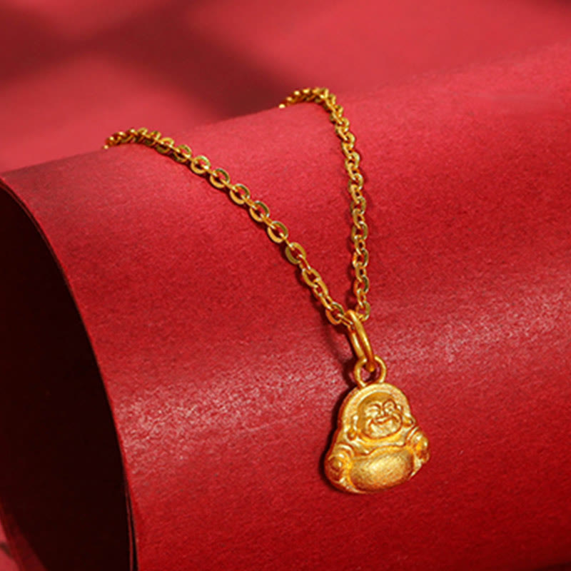Buddha Stones999ゴールド ミニ 笑う仏陀 幸運 富 ネックレス ペンダント - image 10