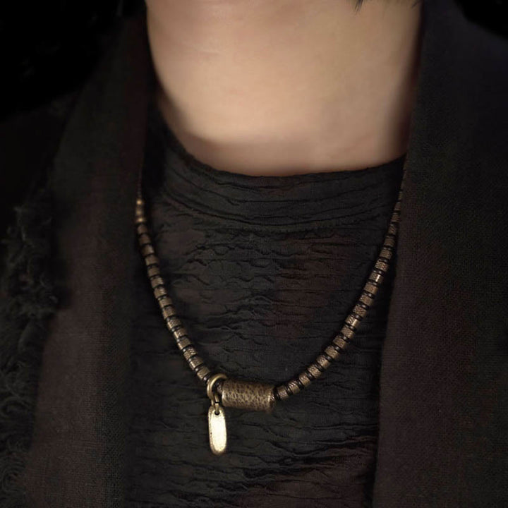 Buddha Stonesヒーリングチベット黒檀ウッドビーズ銅多層ブレスレット