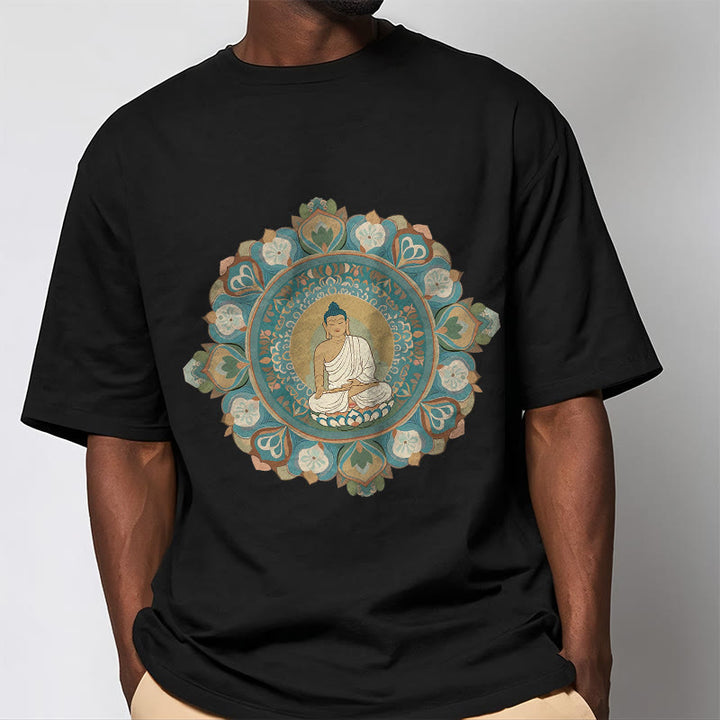 Buddha Stones曼荼羅花仏Tシャツ - image 7