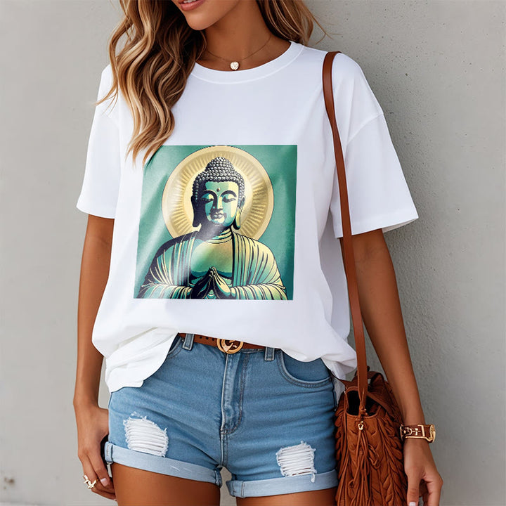 Buddha StonesオーラグリーンブッダTシャツ - image 5
