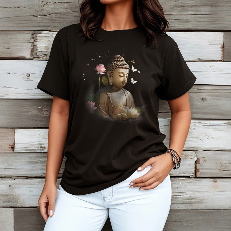 Buddha Stones、蓮、蝶、瞑想、仏陀のTシャツ - image 7