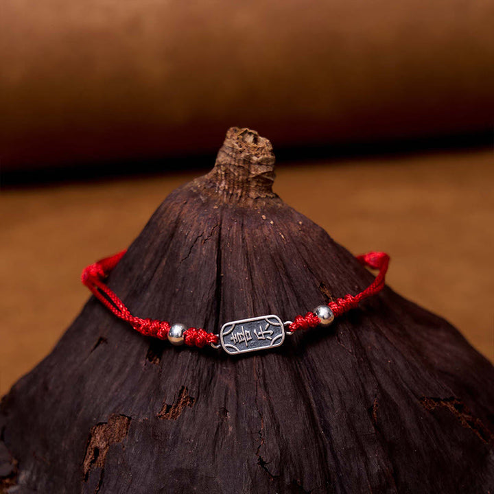 Buddha Stonesハンドメイド 925 スターリングシルバー 平和と喜び 安全と幸福の守り 編み込みブレスレット