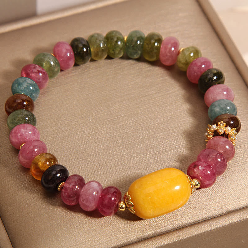 Buddha Stones天然トルマリントパーズ ポジティブブレスレット