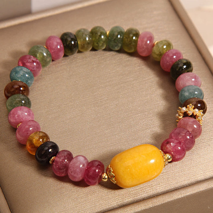 Buddha Stones天然トルマリントパーズ ポジティブブレスレット