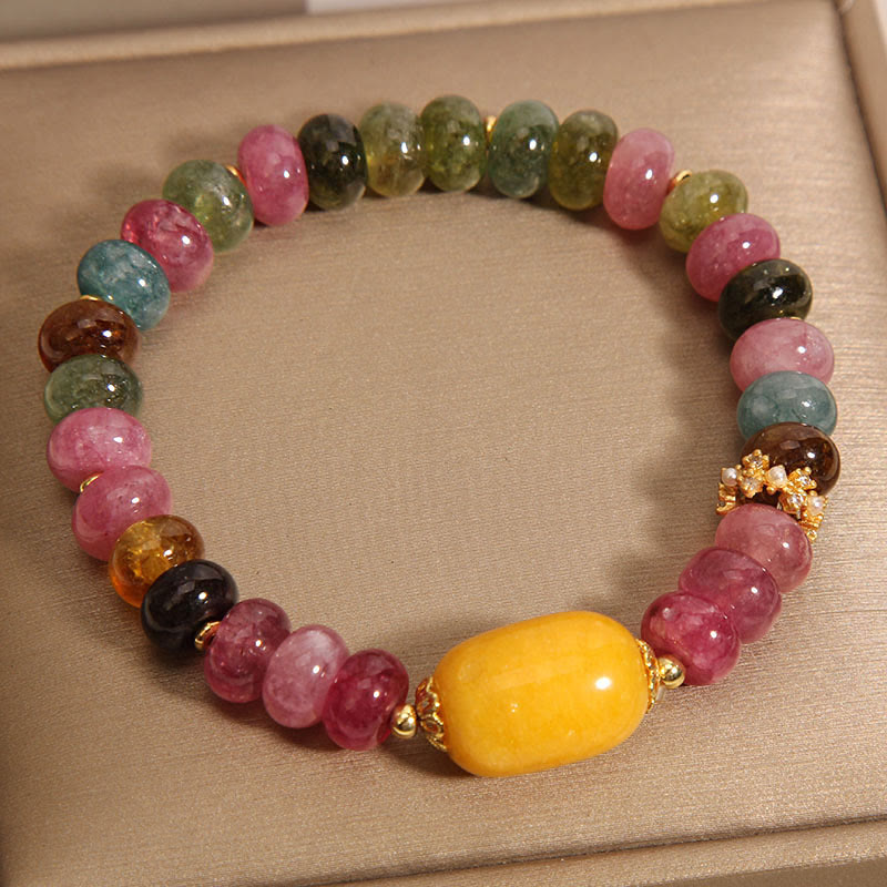Buddha Stones天然トルマリントパーズ ポジティブブレスレット