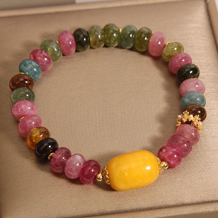 Buddha Stones天然トルマリントパーズ ポジティブブレスレット