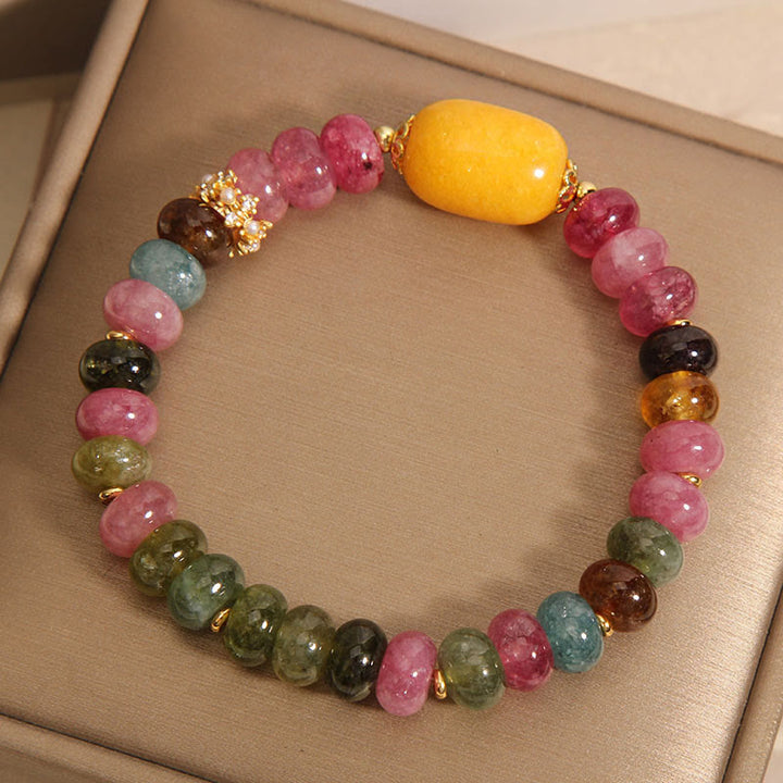 Buddha Stones天然トルマリントパーズ ポジティブブレスレット