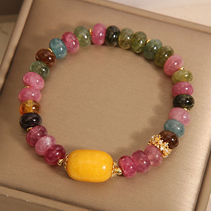 Buddha Stones天然トルマリントパーズ ポジティブブレスレット