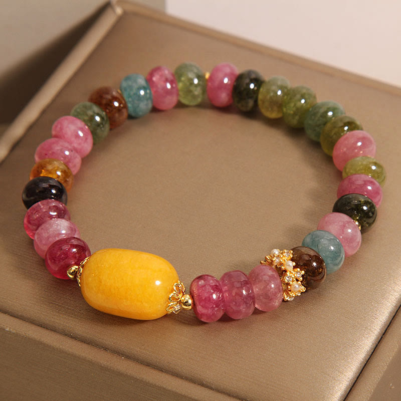 Buddha Stones天然トルマリントパーズ ポジティブブレスレット