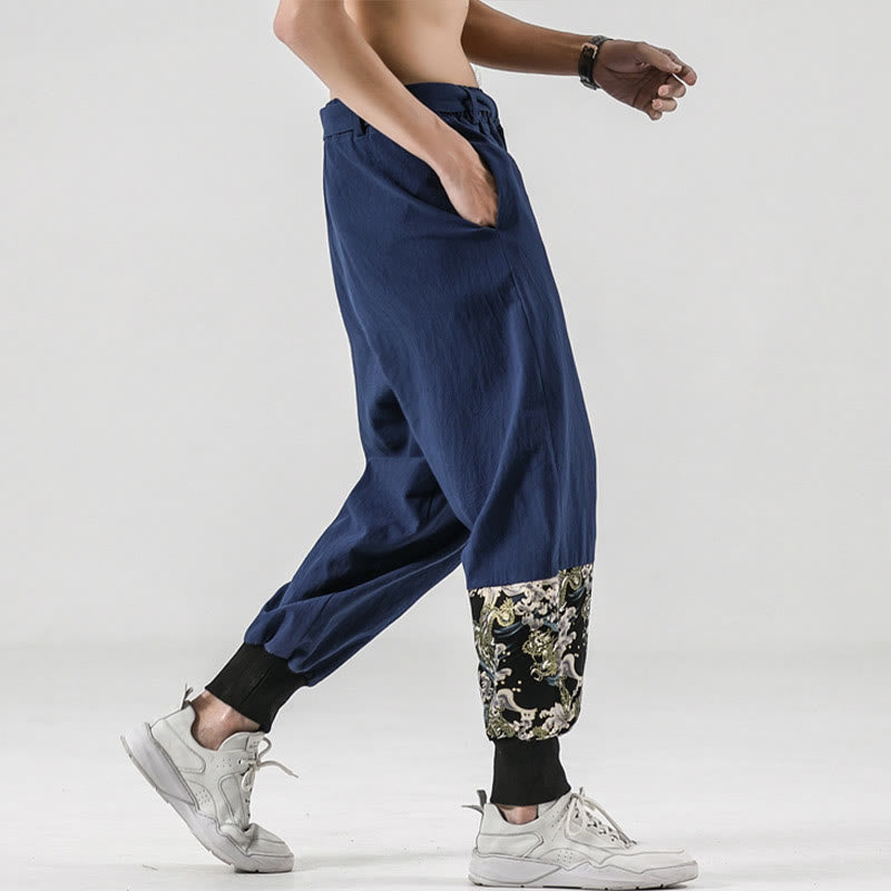 Buddha Stonesオーシャンウェーブ レースアップ コットン メンズ ハーレムパンツ ポケット付き - image 31