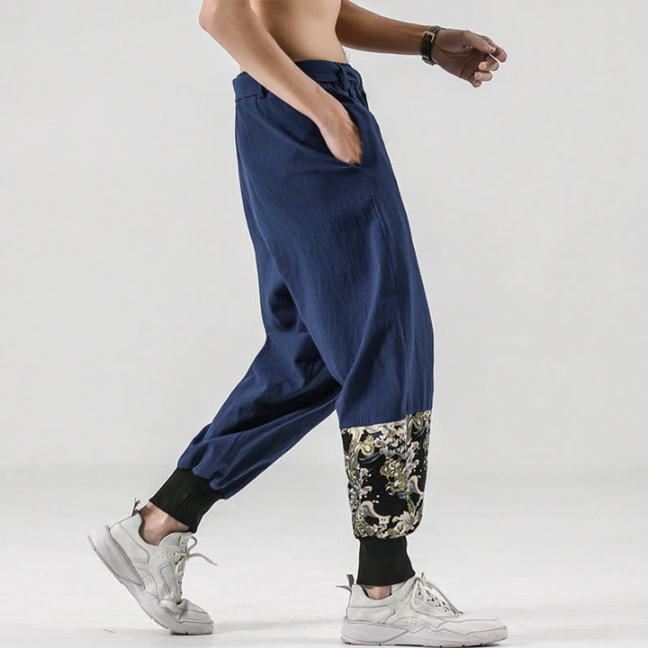 Buddha Stonesオーシャンウェーブ レースアップ コットン メンズ ハーレムパンツ ポケット付き - image 31