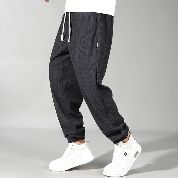 Buddha Stonesプラスサイズ 夏 無地デザイン ドローストリング メンズ ストレートレッグパンツ ポケット付き - ライトグレー - US-7XL、 UK/AU62、EU72(12XL) - image 13