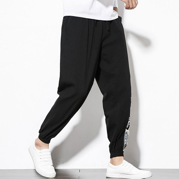 Buddha Stones夏 ドラゴンウェーブ コットン メンズ ポケット付きパンツ - image 11