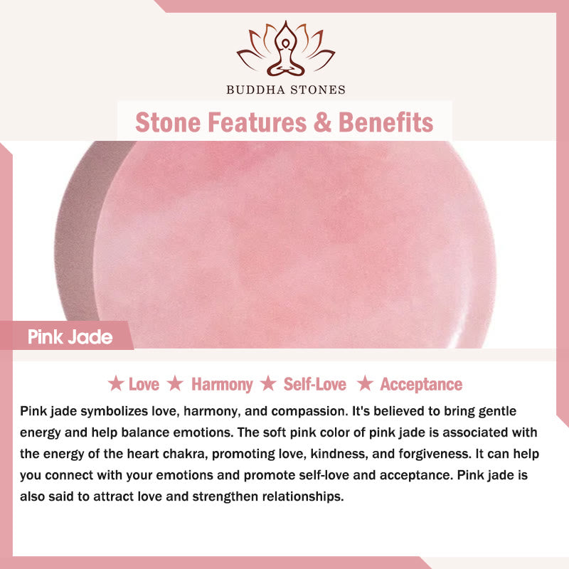 Buddha Stones天然ダスティローズピンク翡翠 セルフラブブレスレット バングル