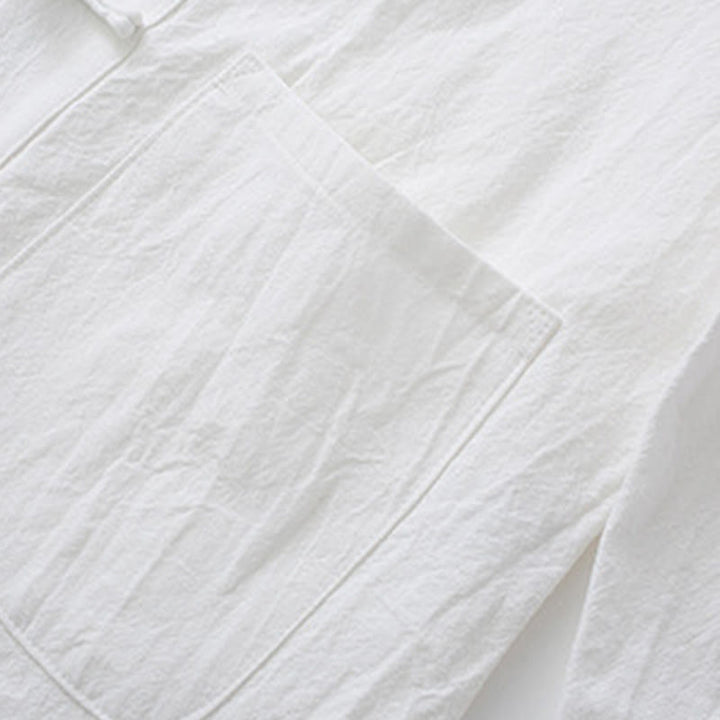 Buddha Stones瞑想カエルボタン唐草長袖シャツパンツメンズスーツ - image 7