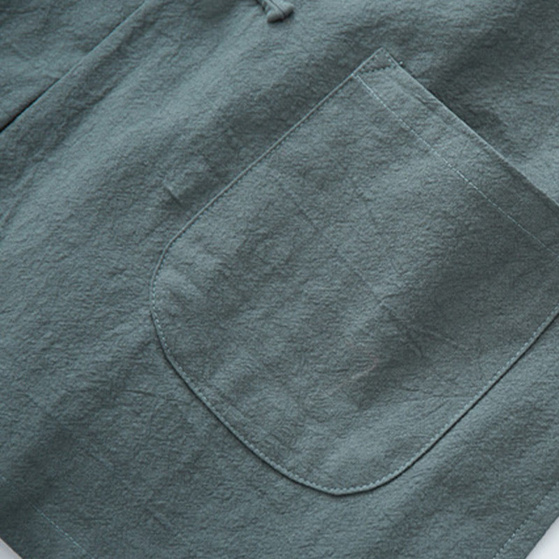 Buddha Stones唐蛙ボタン長袖シャツ コットン メンズ服 - image 11