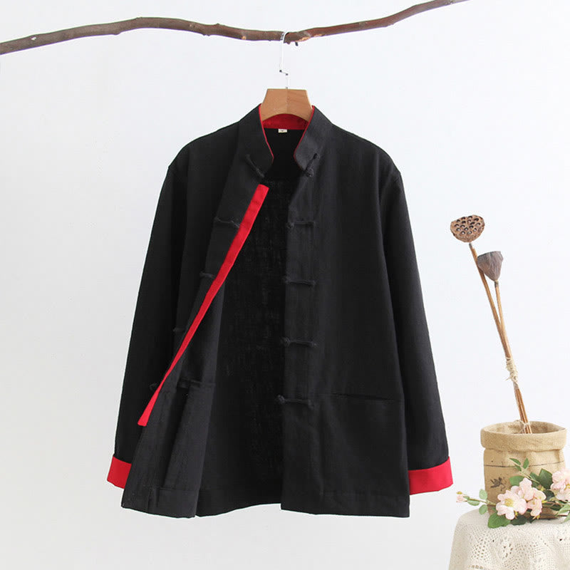 Buddha Stones唐蛙ボタン長袖シャツ コットンリネン メンズ服 - image 14