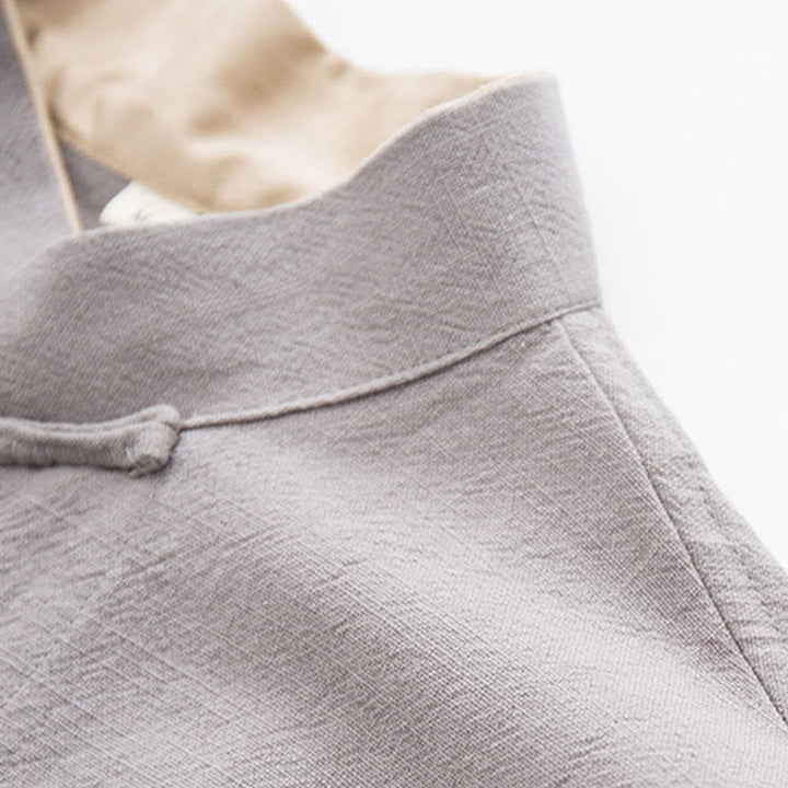 Buddha Stones唐蛙ボタン長袖シャツ コットンリネン メンズ服 - image 21