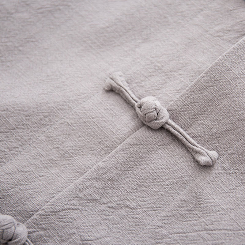 Buddha Stones唐蛙ボタン長袖シャツ コットンリネン メンズ服 - image 24