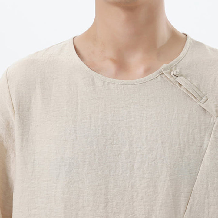 Buddha Stonesメンズ 長袖 ラウンドカラー コンフォート コットンリネン シャツ - image 22