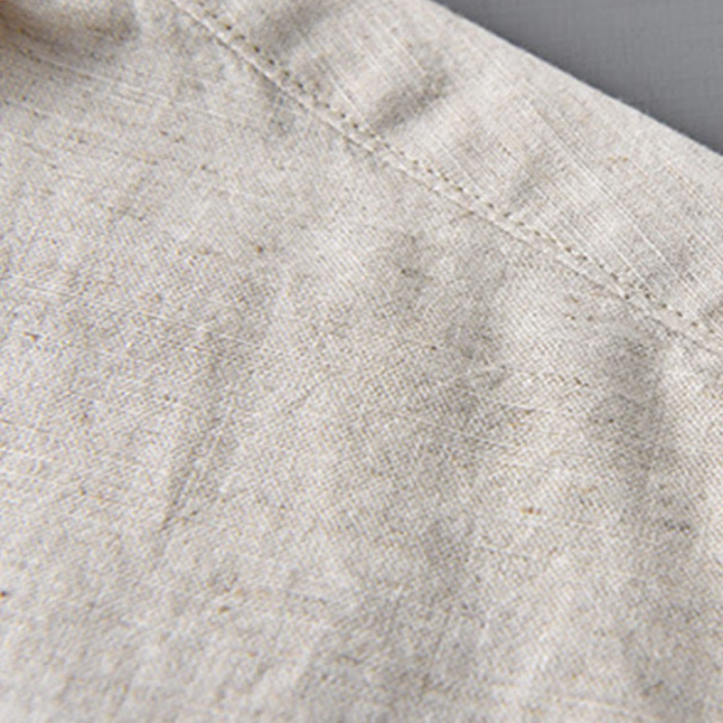 Buddha Stonesメンズ 長袖 ターンダウンカラー ポケット付き 純色 快適コットンシャツ - image 6