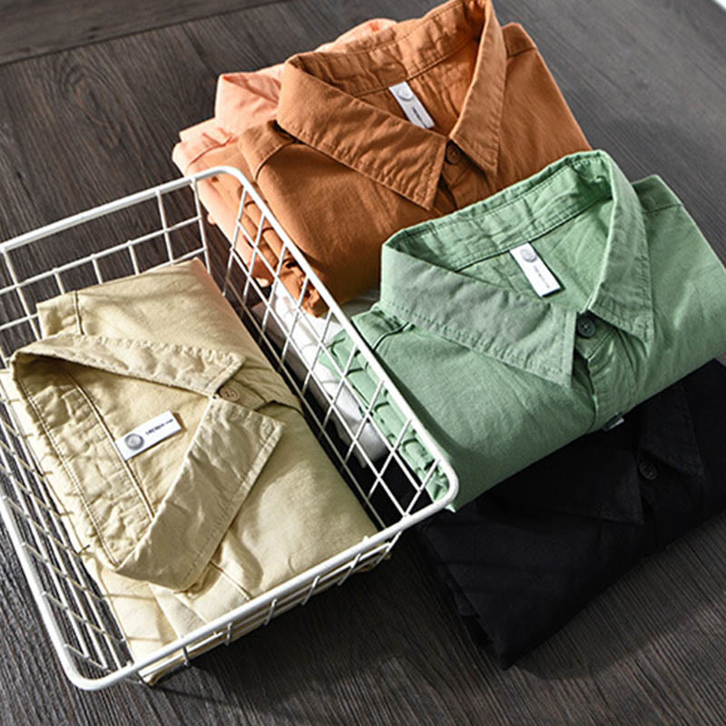 Buddha Stonesメンズ 長袖 ターンダウンカラー ポケット付き ピュアカラー カジュアル コットンシャツ - image 20