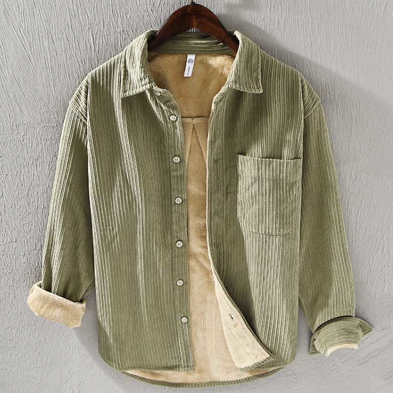 Buddha Stonesメンズ 長袖 フリース 裏地 ポケット付き コーデュロイ 快適シャツ - 黄緑 - US/UK/AU42、 EU52 (3XL) - image 14