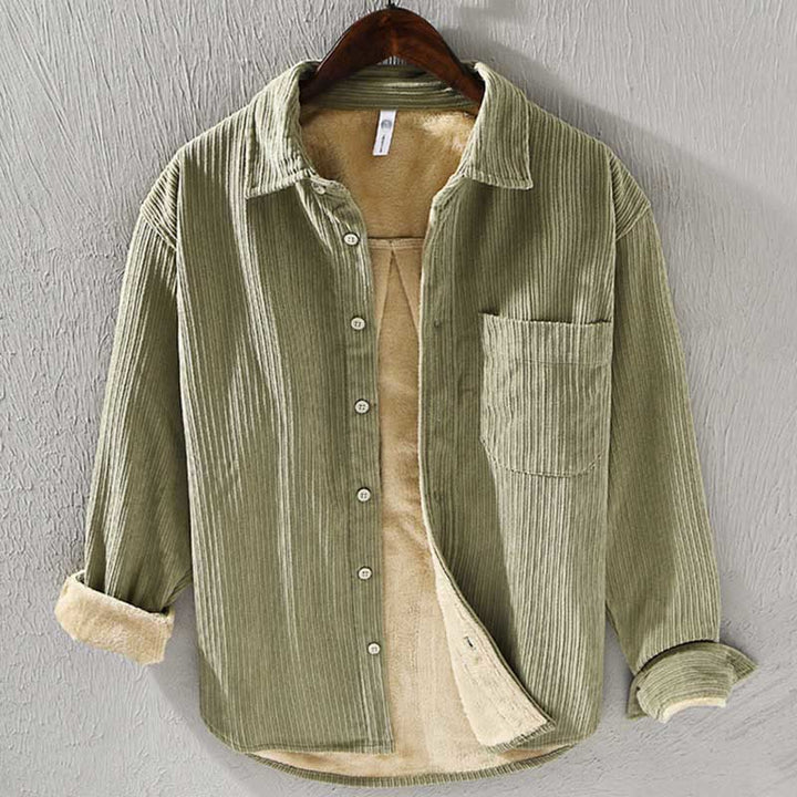 Buddha Stonesメンズ 長袖 フリース 裏地 ポケット付き コーデュロイ 快適シャツ - 黄緑 - US/UK/AU42、 EU52 (3XL) - image 14