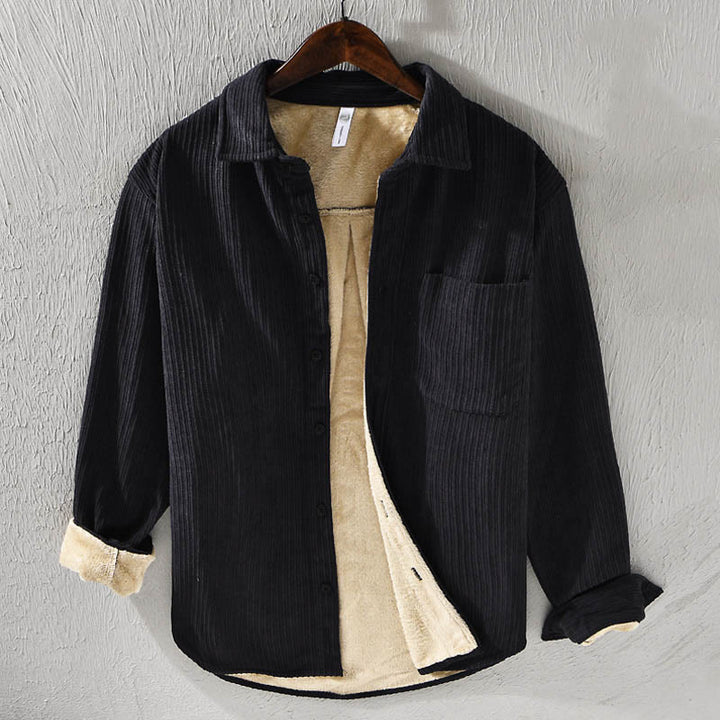 Buddha Stonesメンズ 長袖 フリース 裏地 ポケット付き コーデュロイ 快適シャツ - 黒 - US/UK/AU42、 EU52 (3XL) - image 17