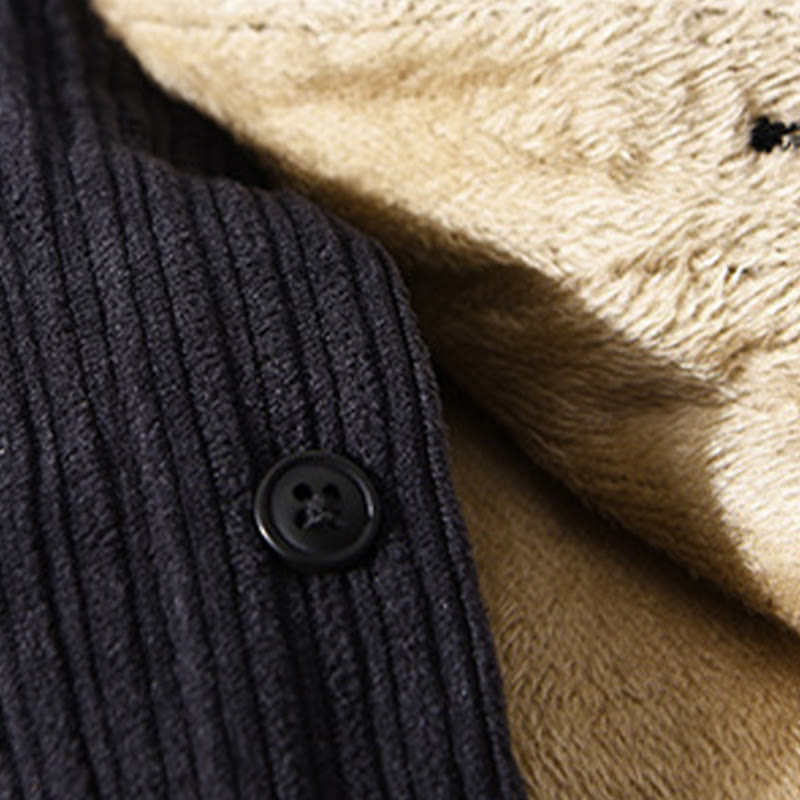 Buddha Stonesメンズ 長袖 フリース 裏地 ポケット付き コーデュロイ 快適シャツ - image 18