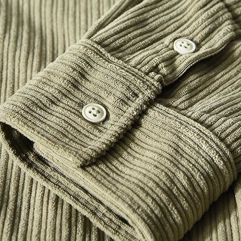 Buddha Stonesメンズ 長袖 フリース 裏地 ポケット付き コーデュロイ 快適シャツ - image 16