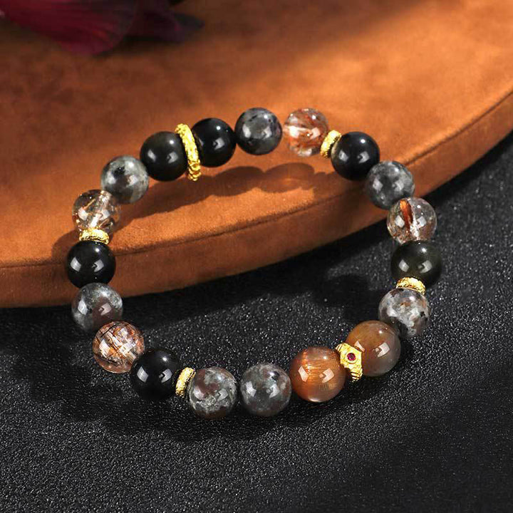 Buddha Stones、太陽石、溶岩石、ポジティブブレスレット